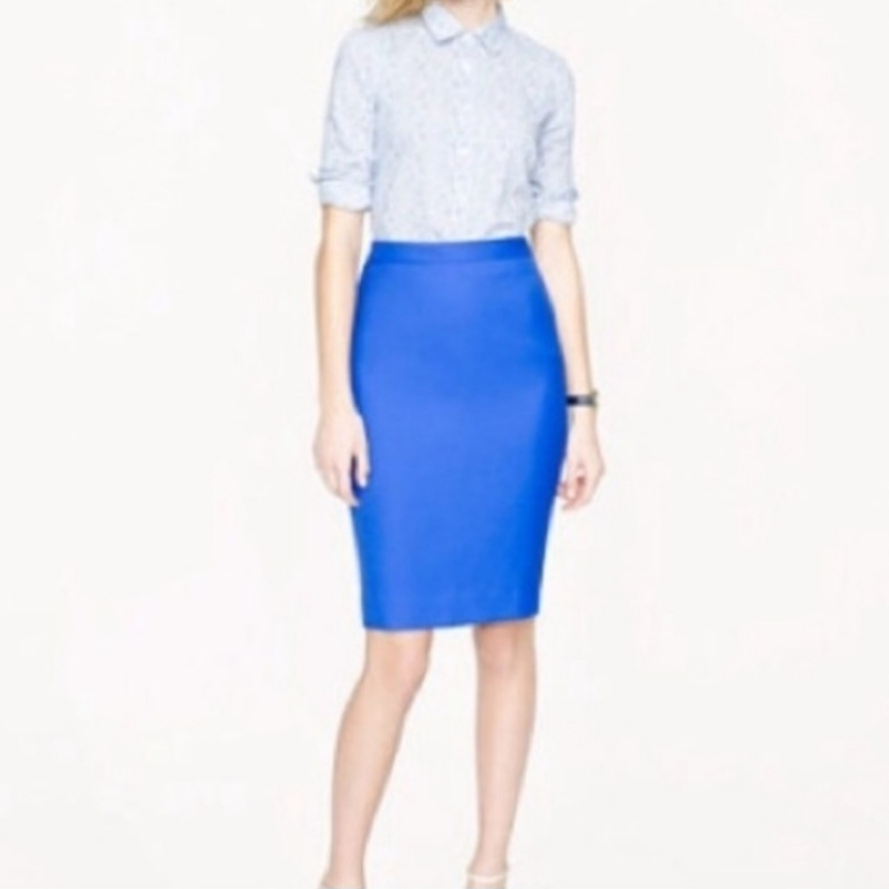 J. Crew Women's Size 6 No 2 Pencil Skirt Blue